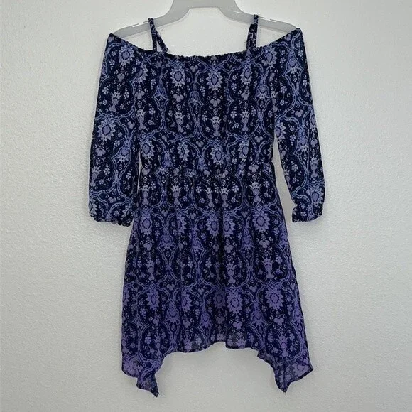 The Children’s Place girl 7/8 cold Shoulder long Sleeve Ombré dress - Picture 2 of 15